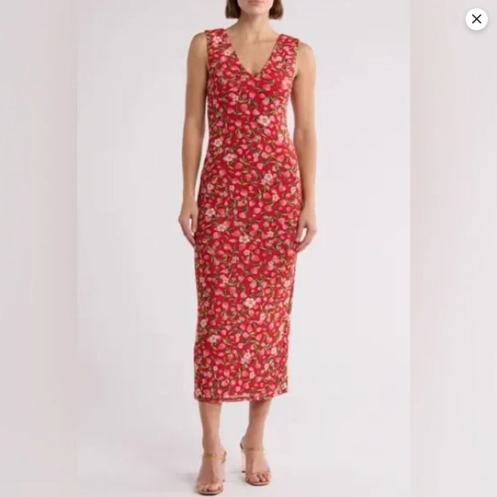 AFRM Liora Red Berry Midi Dress Sz XS
